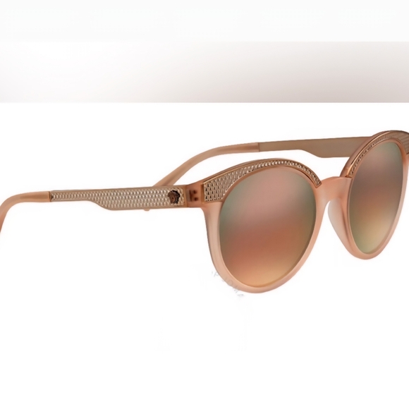 Versace Mirrored Blush/Rose Gold Cat Eye Sunglasses - Picture 5 of 11
